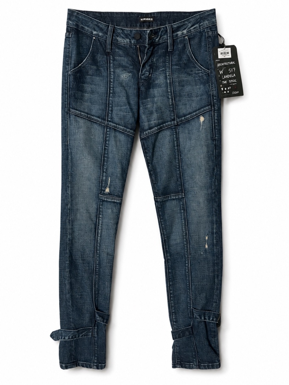 Moto Skinny Jeans w/ Buckle Ankle Detail Size 27 Candela Sinclair